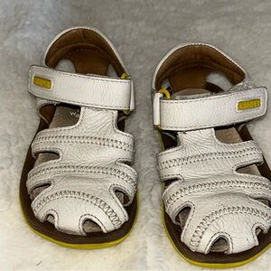 7c toddler leather cream yellow White Kids Sandals